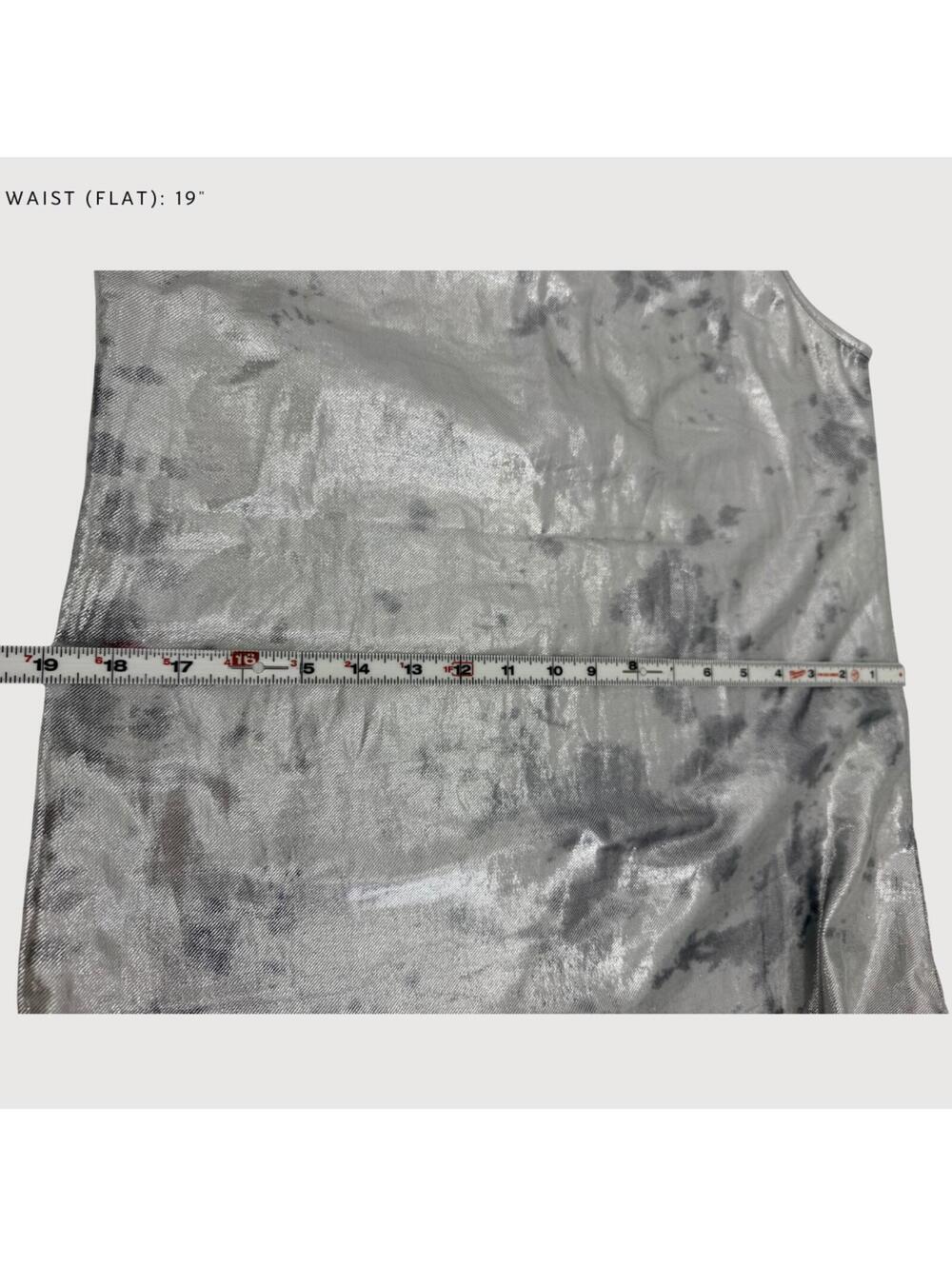 Norblack Norwhite Metallic Slip Dress Silver M - Picture 7 of 9